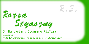 rozsa styaszny business card